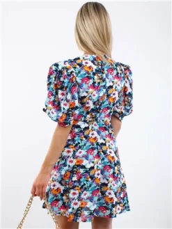 Girl In Mind Multi Ditsy Belted Floral Dress -Cheap Drape Dresses Store 28689 3