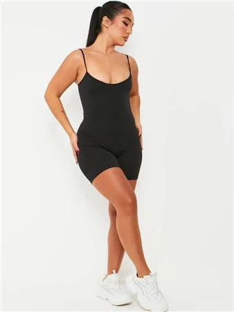 Missy Empire Black Sariah Ribbed Seamless Strappy Unitard 3 Missy Empire Black Sariah Ribbed Seamless Strappy Unitard - Image 3