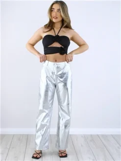 Saint Genies Black Dahlia Floral Applique Cutout Halterneck Top 6 Saint Genies Black Dahlia Floral Applique Cutout Halterneck Top -Cheap Drape Dresses Store 28794 2