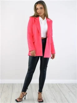 Veromoda Pink / Hot Pink Tatiana Ls Oversize Corduroy Blazer 6 Veromoda Pink / Hot Pink Tatiana Ls Oversize Corduroy Blazer -Cheap Drape Dresses Store 28824 2