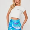 Saint Genies Blue Print Tie Dye Split Skirt