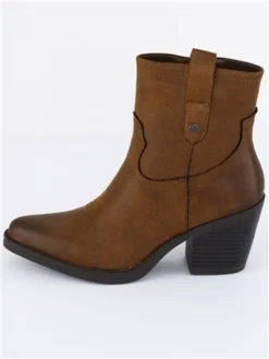 Refresh Brown Faux Suede Cowboy Boot -Cheap Drape Dresses Store 28869 2