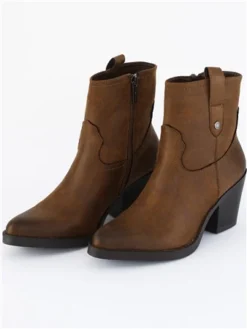 Refresh Brown Faux Suede Cowboy Boot