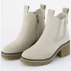 Refresh Beige Block Heel Chelsea Boot
