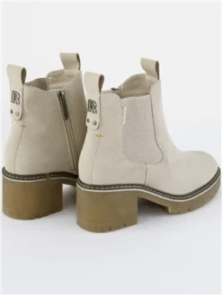 Refresh Beige Block Heel Chelsea Boot -Cheap Drape Dresses Store 28871 3