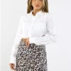 Saint Genies Leopard Print Split Mini Skirt