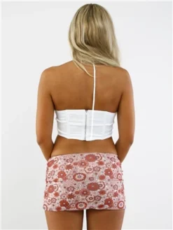 Glamorous Vintage Floral Pattern Mini Skirt -Cheap Drape Dresses Store 28898 3