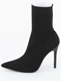 Public Desire Black Mirival Knitted Stiletto Sock Ankle Boot 6 Public Desire Black Mirival Knitted Stiletto Sock Ankle Boot -Cheap Drape Dresses Store 28954 2