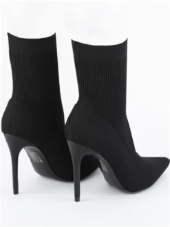 Public Desire Black Mirival Knitted Stiletto Sock Ankle Boot 7 Public Desire Black Mirival Knitted Stiletto Sock Ankle Boot -Cheap Drape Dresses Store 28954 3