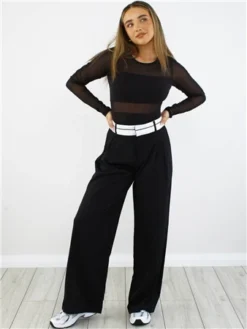 Only Black Esther L/S Mesh Body -Cheap Drape Dresses Store 29003 2