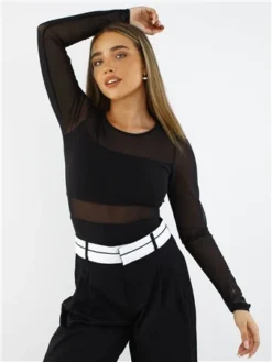 Only Black Esther L/S Mesh Body