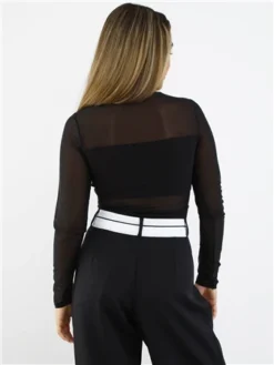 Only Black Esther L/S Mesh Body -Cheap Drape Dresses Store 29003 3