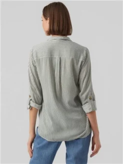 Veromoda Green / Laurel Wreath Bumpy Shirt -Cheap Drape Dresses Store 29006 3