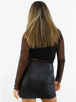 Pieces Black Nesh Long Sleeved Top -Cheap Drape Dresses Store 29033 3