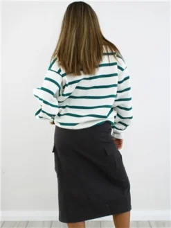 Saint Genies Black Midi Cargo Skirt -Cheap Drape Dresses Store 29058 3