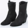 Krush Black Faux Suede Cowboy Boot