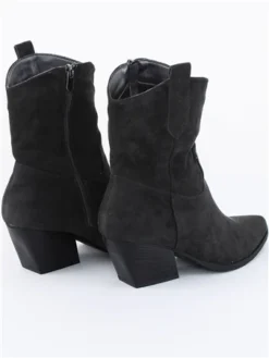 Krush Black Faux Suede Cowboy Boot -Cheap Drape Dresses Store 29073 3