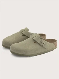 Birkenstock Faded Khaki Boston Suede Leather