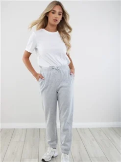 Only Grey Solid Fave Sweatpants -Cheap Drape Dresses Store 29157 2