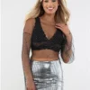Glamorous Silver Disco Sequin Mini Skirt