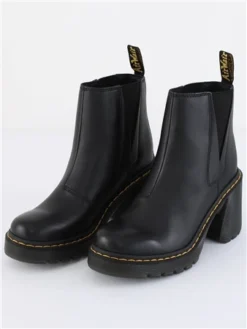 Dr. Martens Dr Martens Black Sendal Spence Leather Flared Heel Chelsea Boots