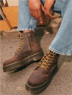 Dr. Martens Dr Martens Dark Brown Jadon Boots Crazy Horse Leather Platforms -Cheap Drape Dresses Store 29233 3