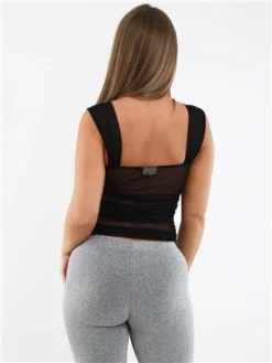 Noisy May Black Angi Short Sleeved Mesh Top -Cheap Drape Dresses Store 29241 3