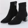 Zanni Black Diamante Heel Boot