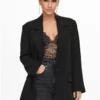 Only Black / Black Lana Berry Long Blazer