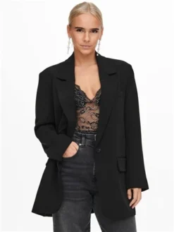 Only Black / Black Lana Berry Long Blazer