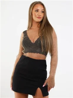 Saint Genies Black Short Split Skirt