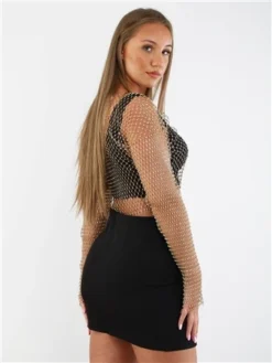 Saint Genies Black Short Split Skirt -Cheap Drape Dresses Store 29316 3