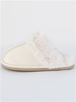 Krush Mushroom Faux Suede Fur Trim Slipper -Cheap Drape Dresses Store 29339 2