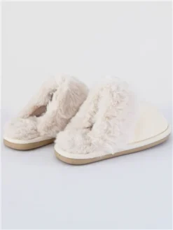 Krush Mushroom Faux Suede Fur Trim Slipper -Cheap Drape Dresses Store 29339 3