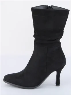Dv8 Black Faux Suede Heel Ankle Boot -Cheap Drape Dresses Store 29344 2