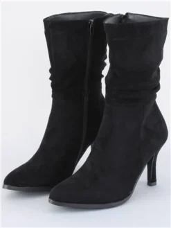 Dv8 Black Faux Suede Heel Ankle Boot