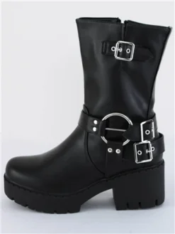 Dv8 Black Chunky Biker Boot -Cheap Drape Dresses Store 29372 2