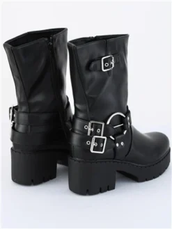 Dv8 Black Chunky Biker Boot -Cheap Drape Dresses Store 29372 3