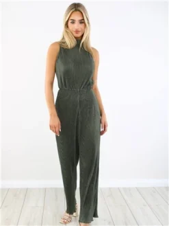 The Frolic Dark Olive Wide Leg Jumpsuit -Cheap Drape Dresses Store 29385 2