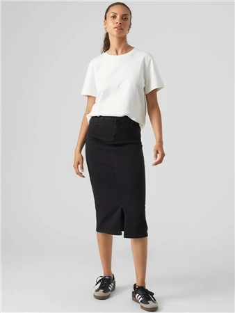 Veromoda Black Denim Lina Denim Skirt 3 Veromoda Black Denim Lina Denim Skirt - Image 3