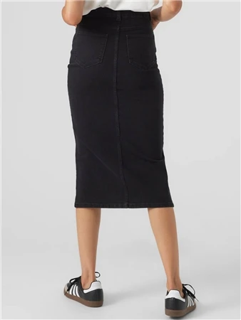 Veromoda Black Denim Lina Denim Skirt 4 Veromoda Black Denim Lina Denim Skirt - Image 4