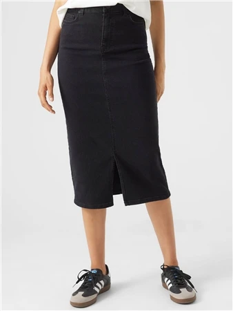 Veromoda Black Denim Lina Denim Skirt 1 Veromoda Black Denim Lina Denim Skirt
