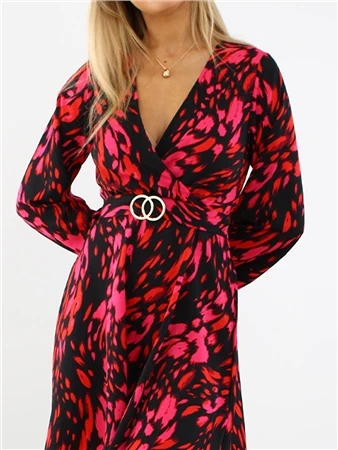 Girl In Mind Pink Tammy Animal Skater Dress 2 Girl In Mind Pink Tammy Animal Skater Dress - Image 2