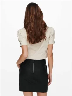 Only Black Faux Leather Base Skirt -Cheap Drape Dresses Store 29402 3