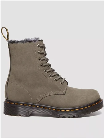 Dr. Martens Dr Martens Nickel Grey Milled 1460 Serena Faux Fur Lined Nubuck Boots 2 Dr. Martens Dr Martens Nickel Grey Milled 1460 Serena Faux Fur Lined Nubuck Boots - Image 2
