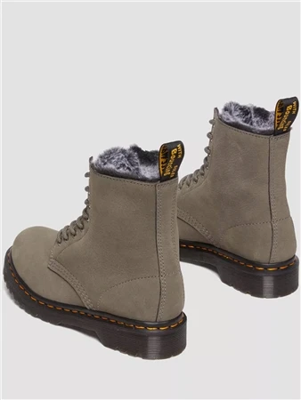 Dr. Martens Dr Martens Nickel Grey Milled 1460 Serena Faux Fur Lined Nubuck Boots 3 Dr. Martens Dr Martens Nickel Grey Milled 1460 Serena Faux Fur Lined Nubuck Boots - Image 3