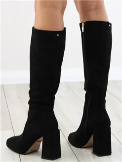 Una Healy Black Vinyl Mad World Suede Boot -Cheap Drape Dresses Store 29435 2
