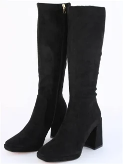 Una Healy Black Vinyl Mad World Suede Boot