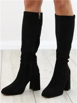 Una Healy Black Vinyl Mad World Suede Boot -Cheap Drape Dresses Store 29435 3