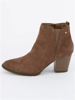 Escape Latte Faux Suede Ankle Boot -Cheap Drape Dresses Store 29436 2